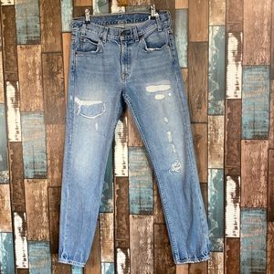 Orange tab  27 505 light wash Levi’s jeans
